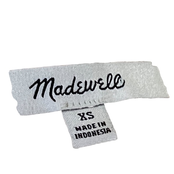 MADEWELL Linen Blend Sheath Dress Button Down Back Stripped Neutral Tones XS - Picture 6 of 8